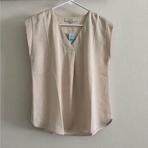 NWT LOFT Women's Beige V-Neck Blouse